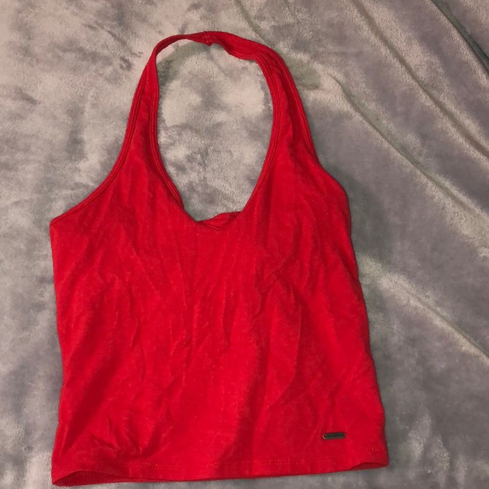Red halter top